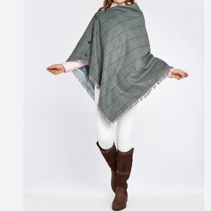 NWT Dubarry Hazelwood Tweed Poncho - Sorrel